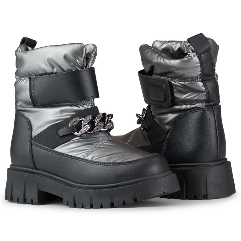 Botas de nieve mujer con cadena Selena plata 1