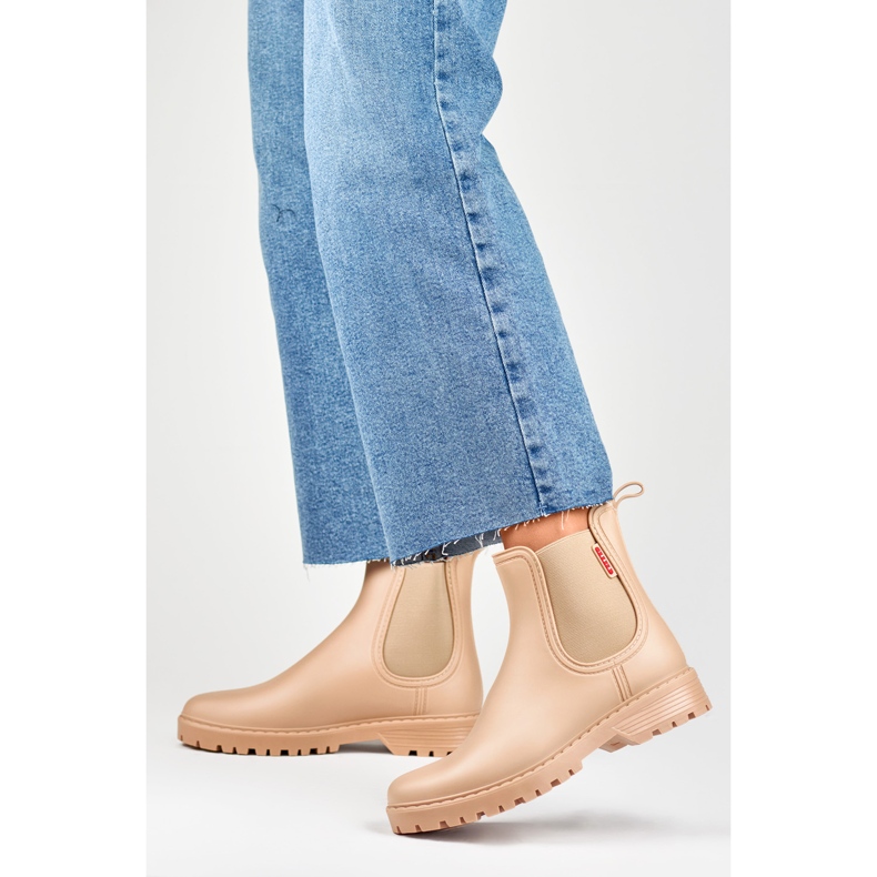 Botas de agua de mujer beige 2