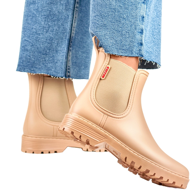 Botas de agua de mujer beige 1