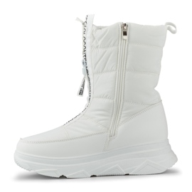 Botas de nieve deportivas blancas de mujer. blanco 2
