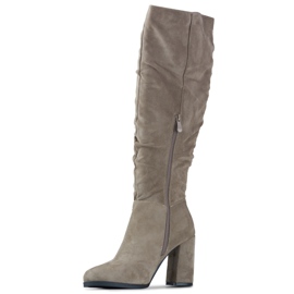 Botas de ante para mujer, beige oscuro 1