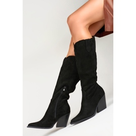 Botas cowboy mujer ante negro 2