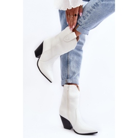 Botas Vaqueras Tacón Alto Mujer Blanco Melaitia 8