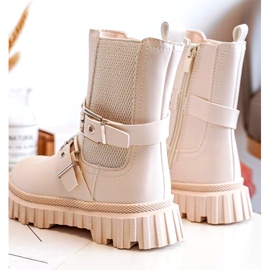 Botines con cremallera en beige para niña Adeneia 3