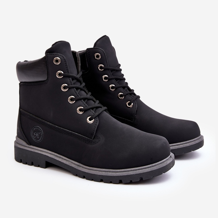 Botines con cordones para hombre Negro Memeni 1