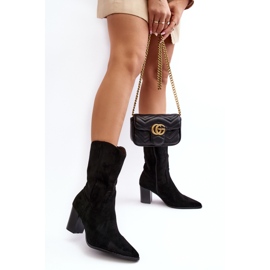 Botas Cowboy de Mujer con Tacón Alto Negro Danell 5