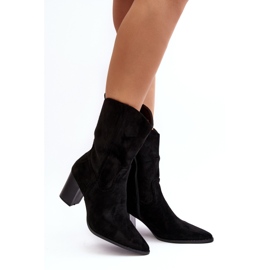 Botas Cowboy de Mujer con Tacón Alto Negro Danell 1