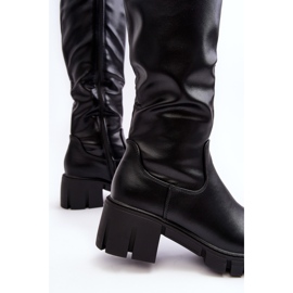 Vinceza Botas de mujer Nienna negras con tacones bajos y masivos negro 4