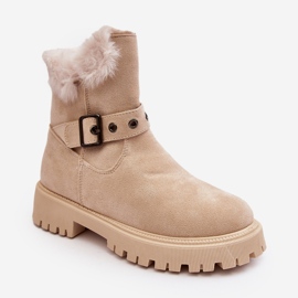 Vinceza Botines Mujer Morcos Beige Con Cremallera Pelo 2