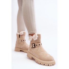 Vinceza Botines Mujer Morcos Beige Con Cremallera Pelo 6