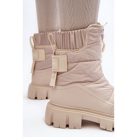 Vinceza Botas de nieve Hixe beige claro para mujer con cremallera aislada y piel 7