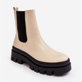 Vinceza Botas Obrera de Piel Beige Loretta 2