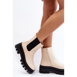 Vinceza Botas Obrera de Piel Beige Loretta 5