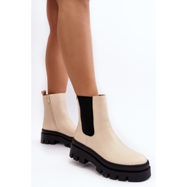 Vinceza Botas Obrera de Piel Beige Loretta 6