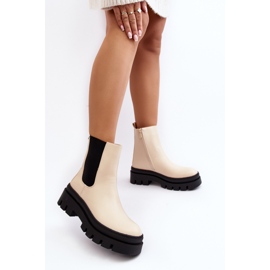 Vinceza Botas Obrera de Piel Beige Loretta 7