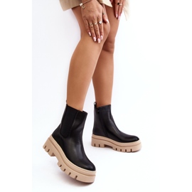Vinceza Botas Worker Mujer Negro y Beige Loretta 6