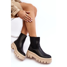 Vinceza Botas Worker Mujer Negro y Beige Loretta 7