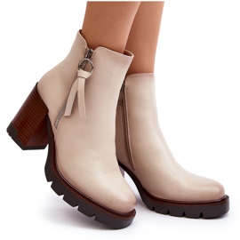 Vinceza Botines Mujer Piel Beige Brittney 9