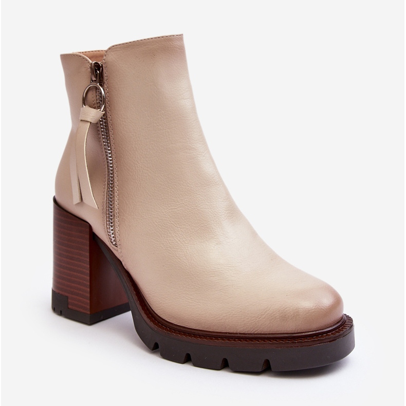 Vinceza Botines Mujer Piel Beige Brittney 1