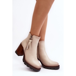 Vinceza Botines Mujer Piel Beige Brittney 3