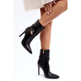 Botas De Mujer Tacón Alto Con Tiras Casulle Negro 5