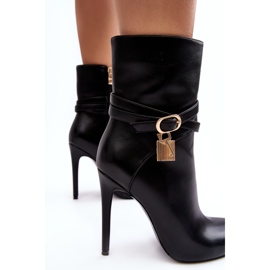 Botas De Mujer Tacón Alto Con Tiras Casulle Negro 2