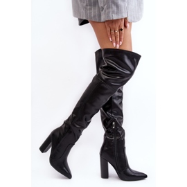 Botas altas por encima de la rodilla para mujer, negro Jeine 3