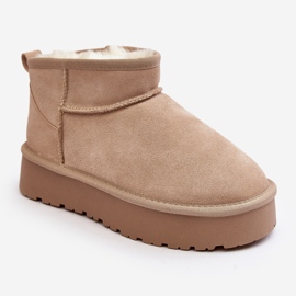 Botas de nieve bajas de ante de moda beige claro Nucca 2