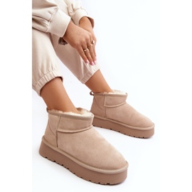 Botas de nieve bajas de ante de moda beige claro Nucca 9