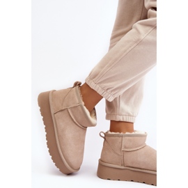 Botas de nieve bajas de ante de moda beige claro Nucca 4