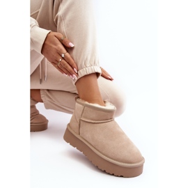 Botas de nieve bajas de ante de moda beige claro Nucca 8