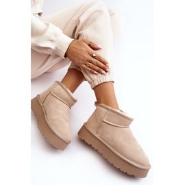 Botas de nieve bajas de ante de moda beige claro Nucca 1