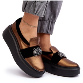 Zapatos Mujer Piel con Plataforma Con Adorno Laura Messi 2697/744-300 Dorado 9