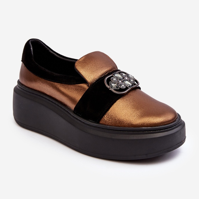 Zapatos Mujer Piel con Plataforma Con Adorno Laura Messi 2697/744-300 Dorado 1