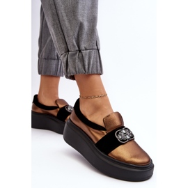 Zapatos Mujer Piel con Plataforma Con Adorno Laura Messi 2697/744-300 Dorado 6