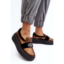 Zapatos Mujer Piel con Plataforma Con Adorno Laura Messi 2697/744-300 Dorado 7
