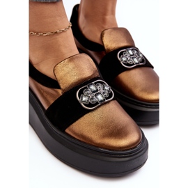Zapatos Mujer Piel con Plataforma Con Adorno Laura Messi 2697/744-300 Dorado 5