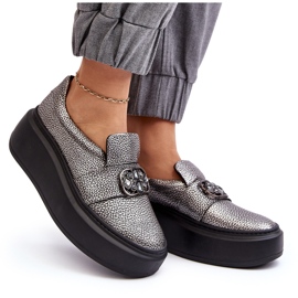 Zapatos Mujer Piel con Plataforma Con Adorno Laura Messi 2697/810 Plata 10