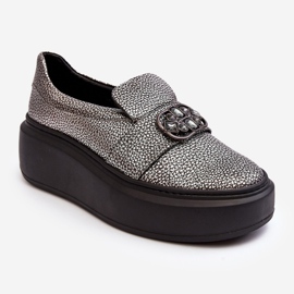 Zapatos Mujer Piel con Plataforma Con Adorno Laura Messi 2697/810 Plata 2