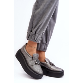 Zapatos Mujer Piel con Plataforma Con Adorno Laura Messi 2697/810 Plata 3