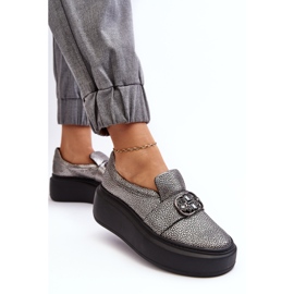 Zapatos Mujer Piel con Plataforma Con Adorno Laura Messi 2697/810 Plata 6