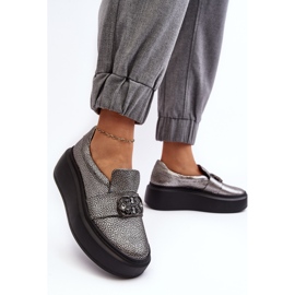 Zapatos Mujer Piel con Plataforma Con Adorno Laura Messi 2697/810 Plata 7