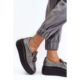 Zapatos Mujer Piel con Plataforma Con Adorno Laura Messi 2697/810 Plata 4