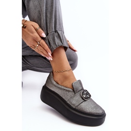 Zapatos Mujer Piel con Plataforma Con Adorno Laura Messi 2697/810 Plata 1