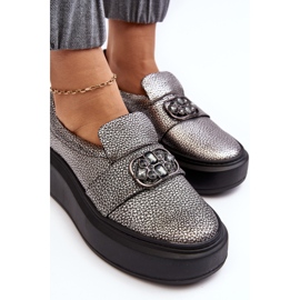 Zapatos Mujer Piel con Plataforma Con Adorno Laura Messi 2697/810 Plata 8