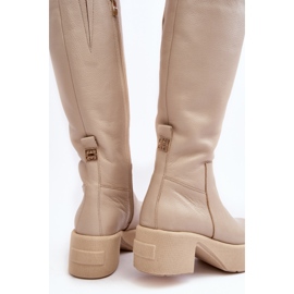 Lemar Lemar Botas Sobre La Rodilla Mujer Beige Claro Malayah 7