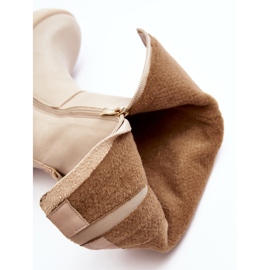 Lemar Lemar Botas Sobre La Rodilla Mujer Beige Claro Malayah 3