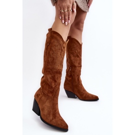 Botas Cowboy Sloana Camel para Mujer con Tacones Altos marrón 3