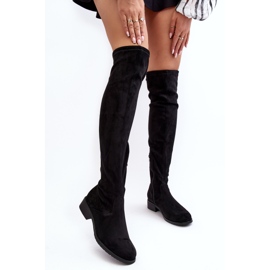 Botas por encima de la rodilla de ante para mujer Negro Enelyn 5