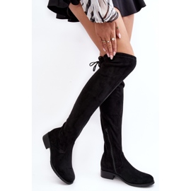 Botas por encima de la rodilla de ante para mujer Negro Enelyn 2